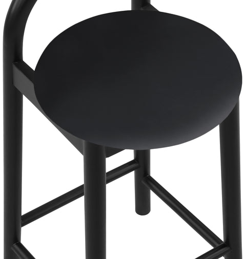 Heidi Black Faux Leather Stool C