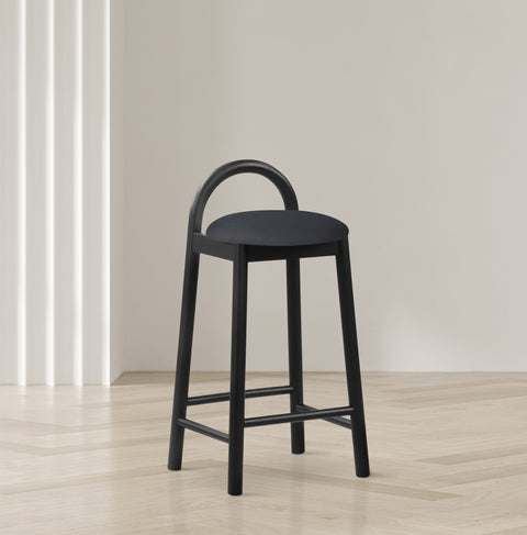 Heidi Black Faux Leather Stool C