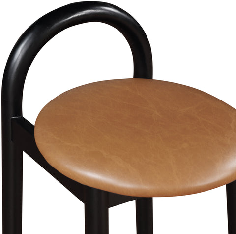 Heidi Cognac Faux Leather Stool C