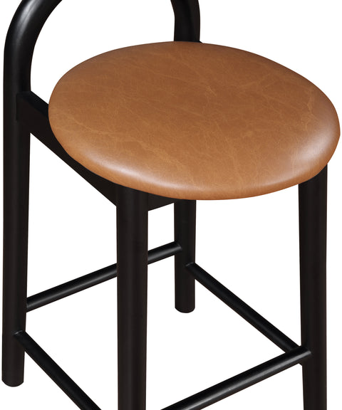 Heidi Cognac Faux Leather Stool C