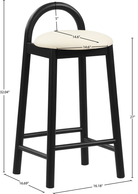 Heidi Cream Faux Leather Stool C