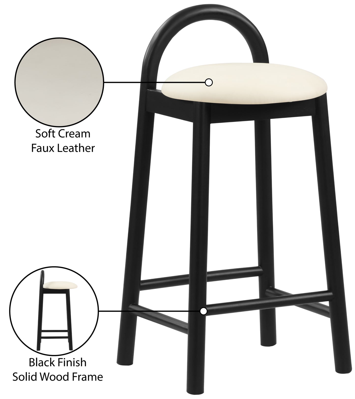 heidi cream faux leather stool c