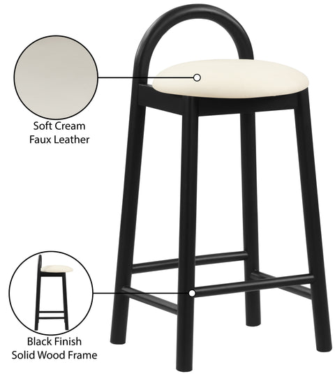 Heidi Cream Faux Leather Stool C