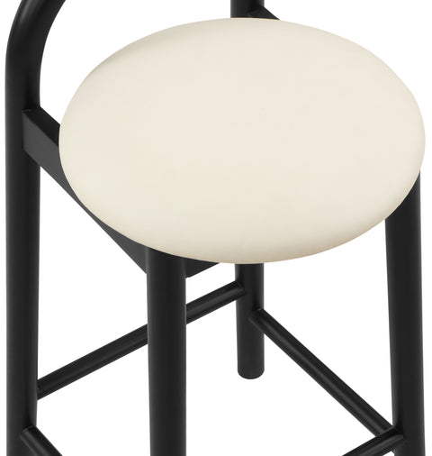 Heidi Cream Faux Leather Stool C