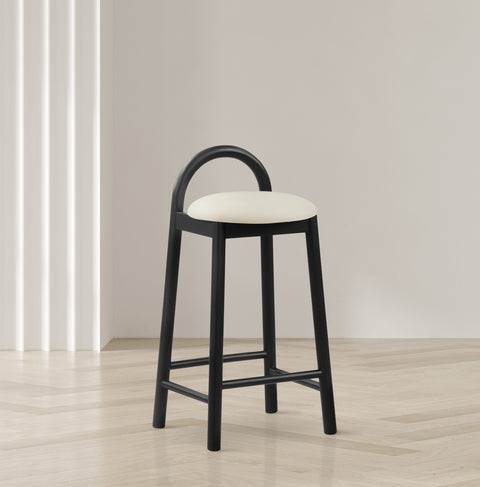 Heidi Cream Faux Leather Stool C
