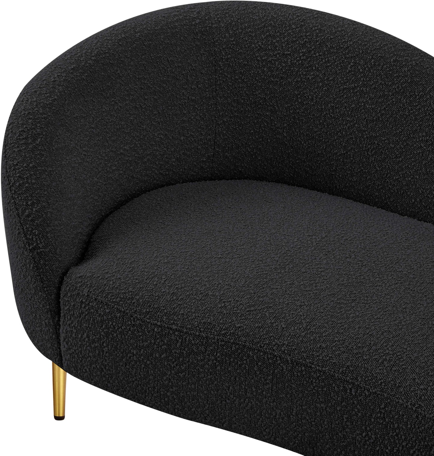 maddox black boucle fabric loveseat l