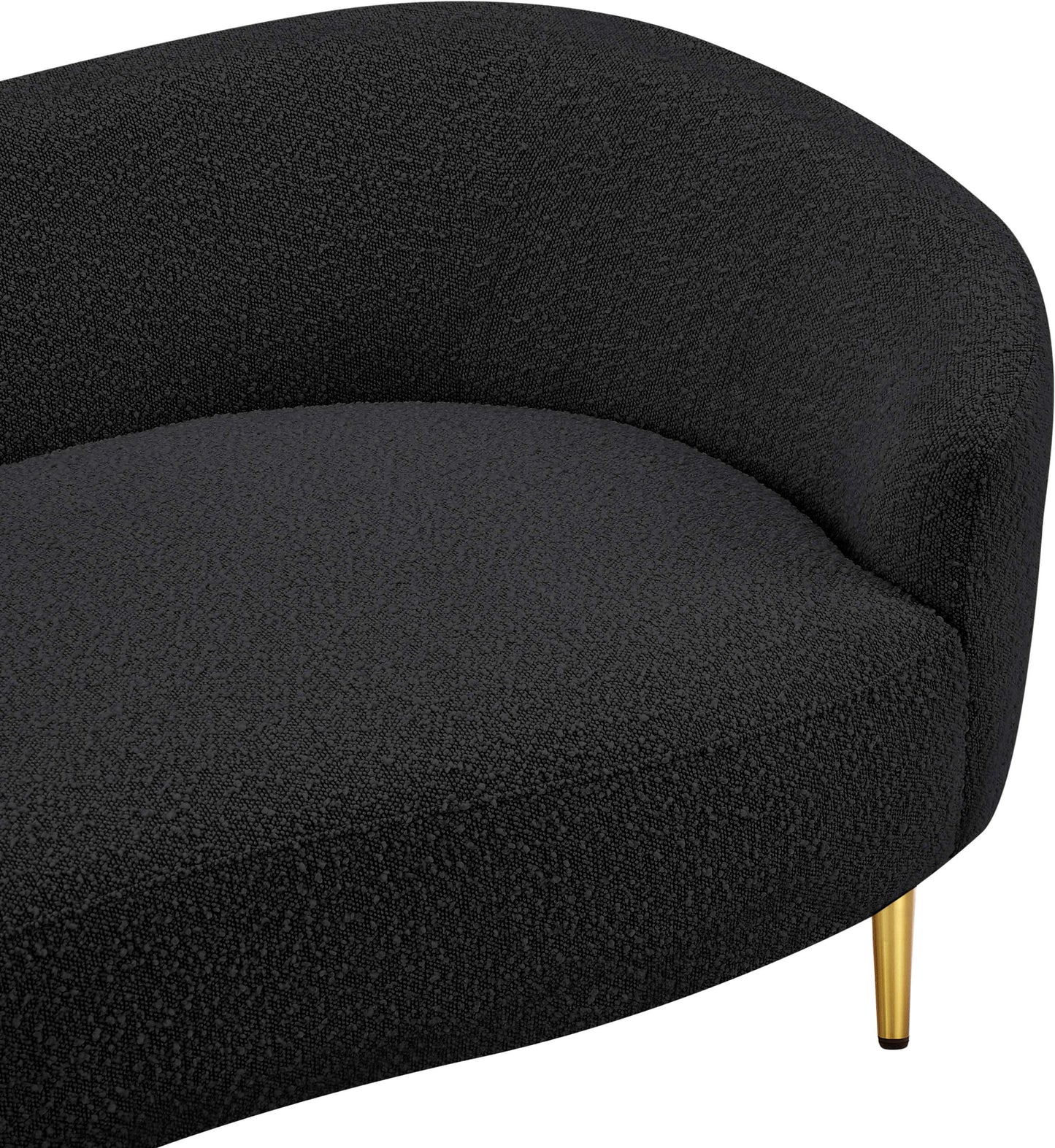 maddox black boucle fabric loveseat l