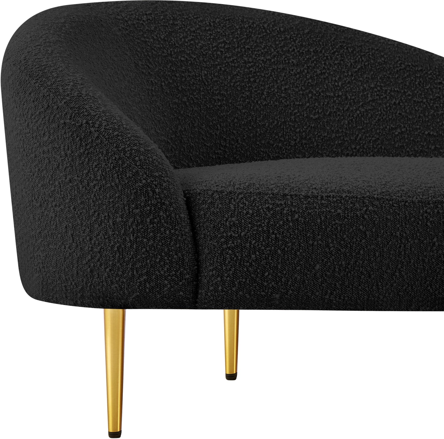 maddox black boucle fabric loveseat l