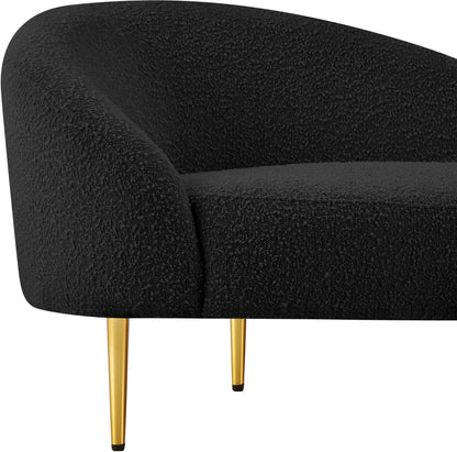 Maddox Black Boucle Fabric Loveseat L