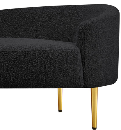 Maddox Black Boucle Fabric Loveseat L