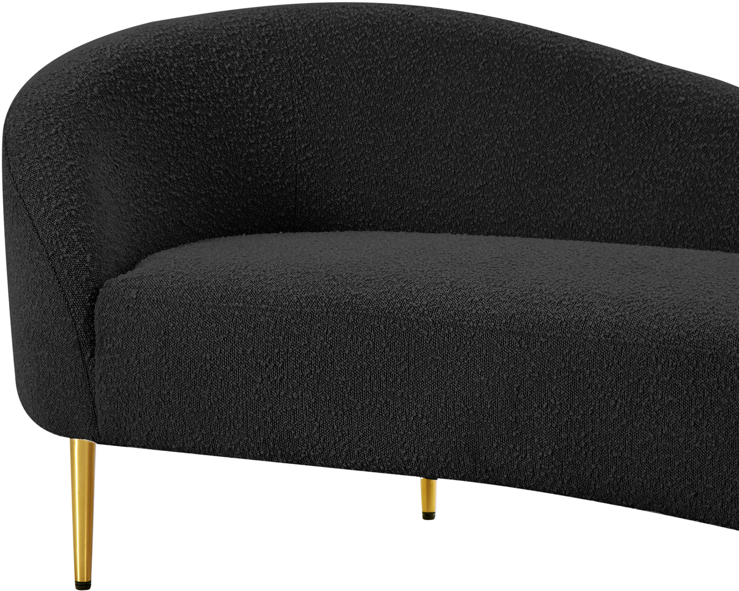 maddox black boucle fabric loveseat l