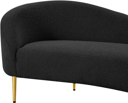 Maddox Black Boucle Fabric Loveseat L