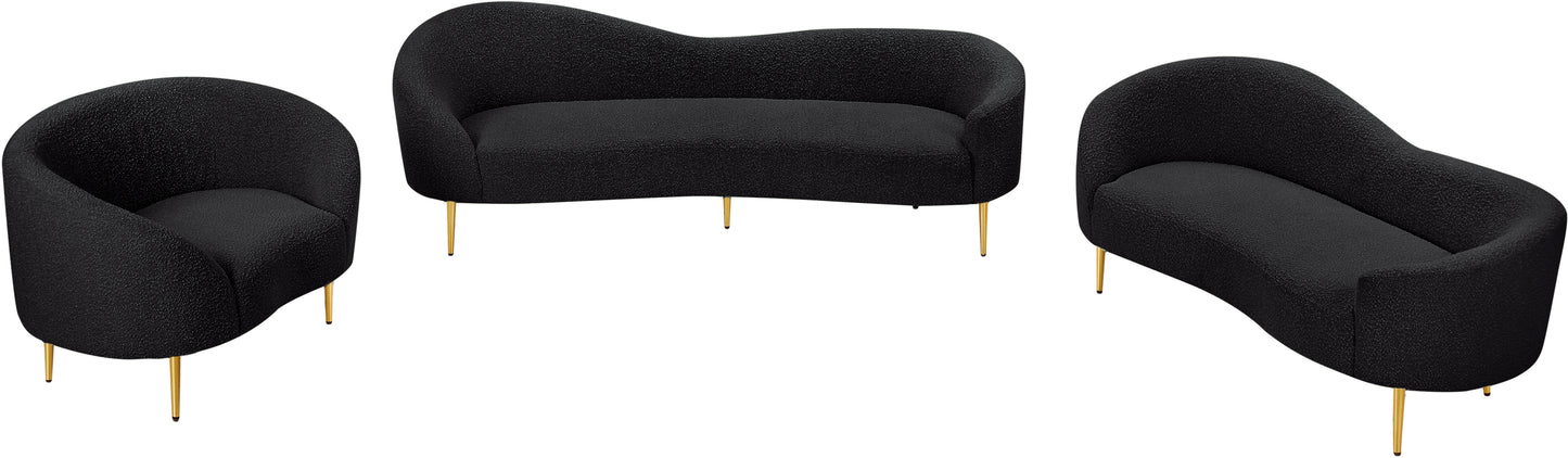 maddox black boucle fabric sofa s