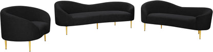 Maddox Black Boucle Fabric Sofa S