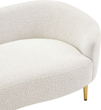 Maddox Cream Boucle Fabric Loveseat L