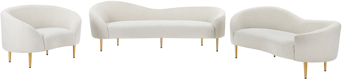 maddox cream boucle fabric loveseat l