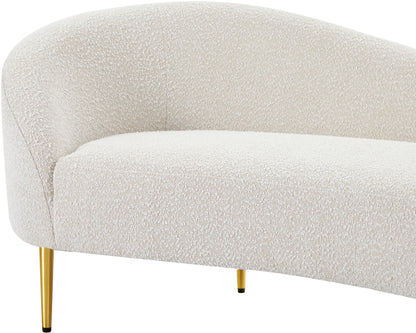 Maddox Cream Boucle Fabric Loveseat L