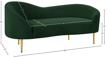 Maddox Green Boucle Fabric Loveseat L