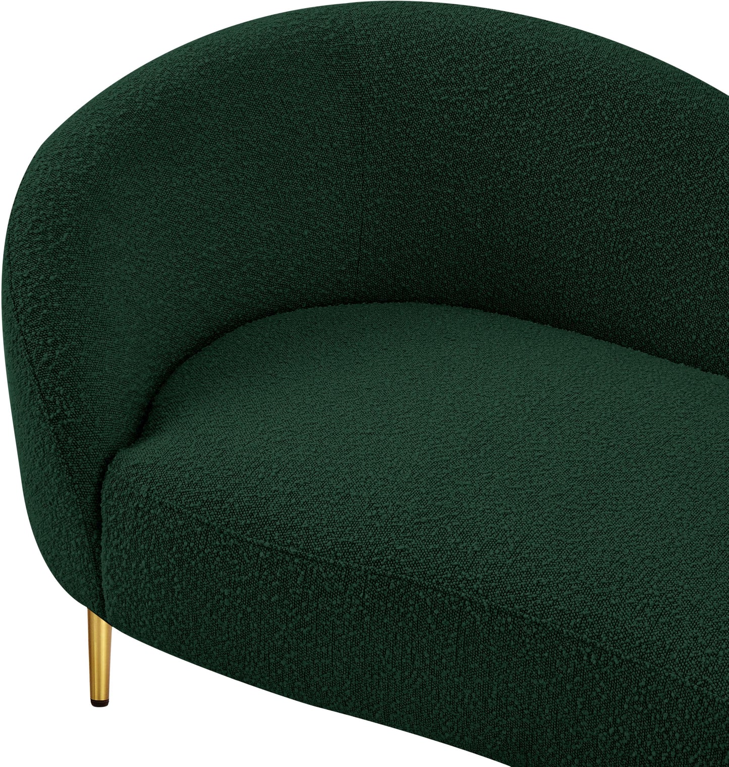 maddox green boucle fabric loveseat l