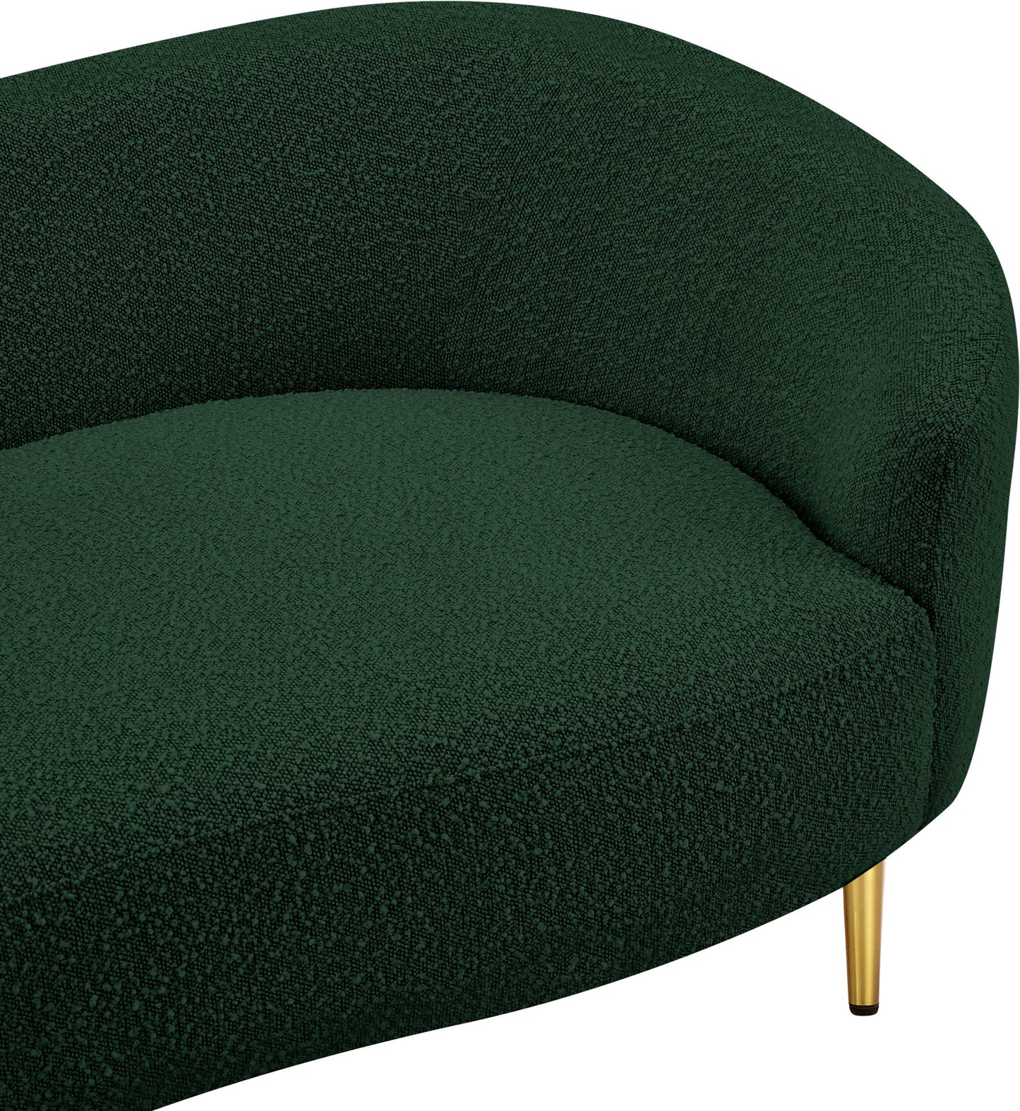 maddox green boucle fabric loveseat l