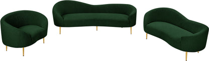 Maddox Green Boucle Fabric Loveseat L