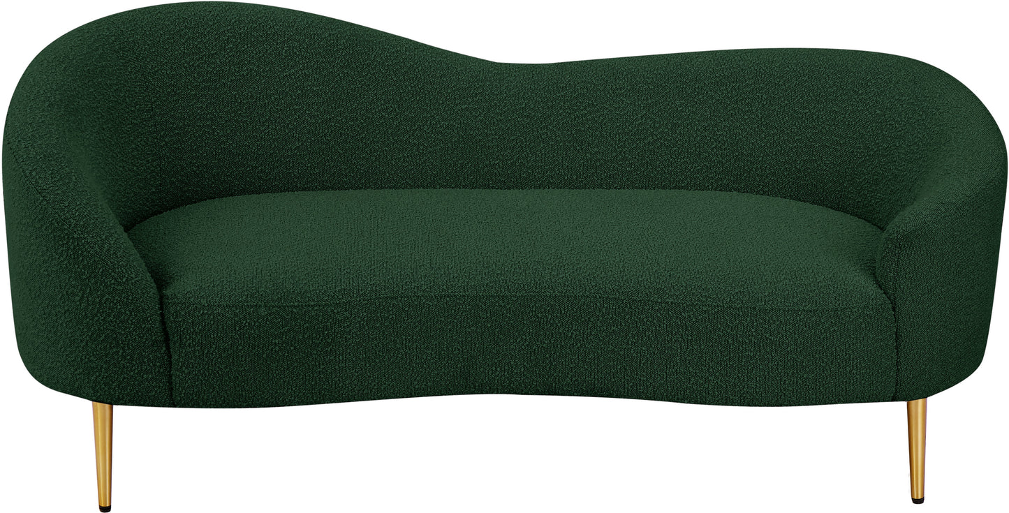 maddox green boucle fabric loveseat l