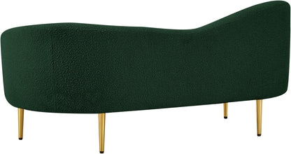 Maddox Green Boucle Fabric Loveseat L