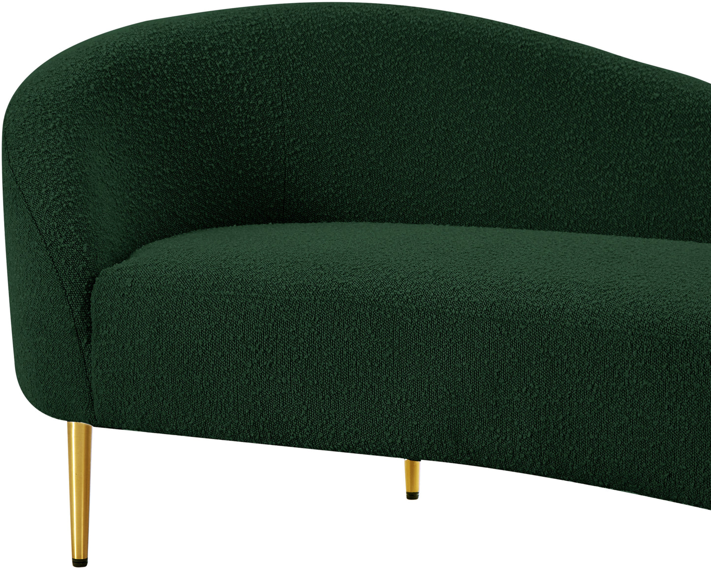 maddox green boucle fabric loveseat l