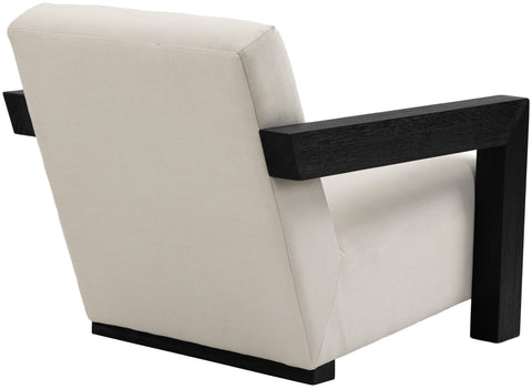 Piper Cream Linen Textured Fabric Upholstered Accent Chair, 1 Piece