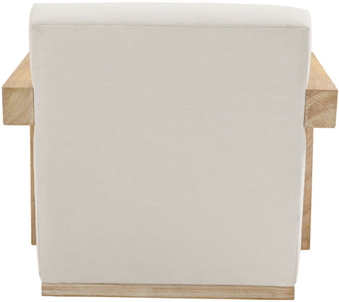 Piper Cream Linen Textured Fabric Upholstered Accent Chair, 1 Piece (Style 2)