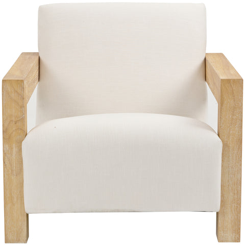 Piper Cream Linen Textured Fabric Upholstered Accent Chair, 1 Piece (Style 2)