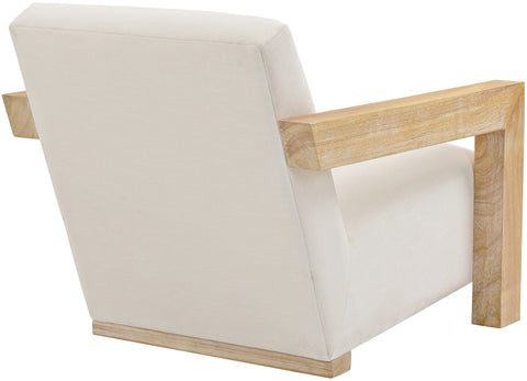 Piper Cream Linen Textured Fabric Upholstered Accent Chair, 1 Piece (Style 2)