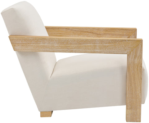 Piper Cream Linen Textured Fabric Upholstered Accent Chair, 1 Piece (Style 2)