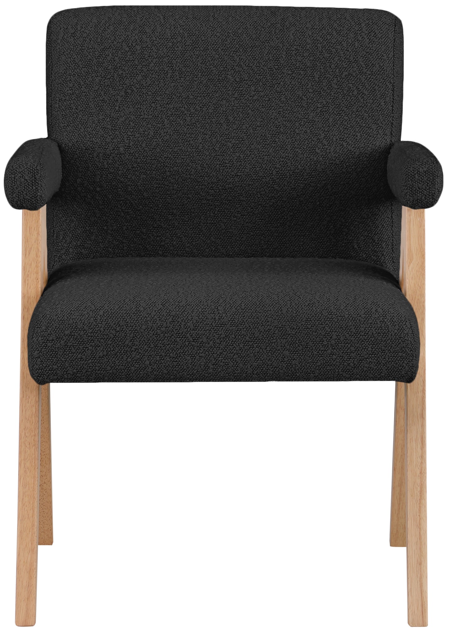 julian black boucle fabric accent chair