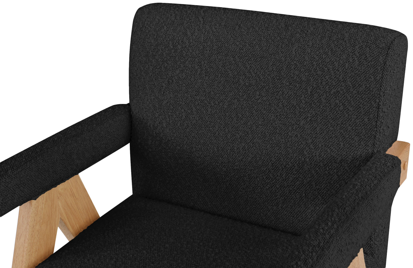 donatella black boucle fabric accent chair black