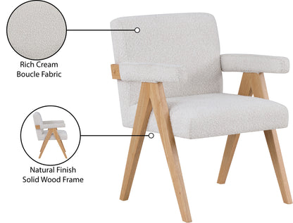 Donatella Cream Boucle Fabric Accent Chair Cream