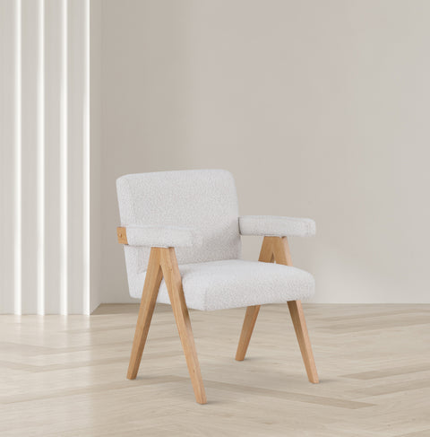 Julian Cream Boucle Fabric Accent Chair