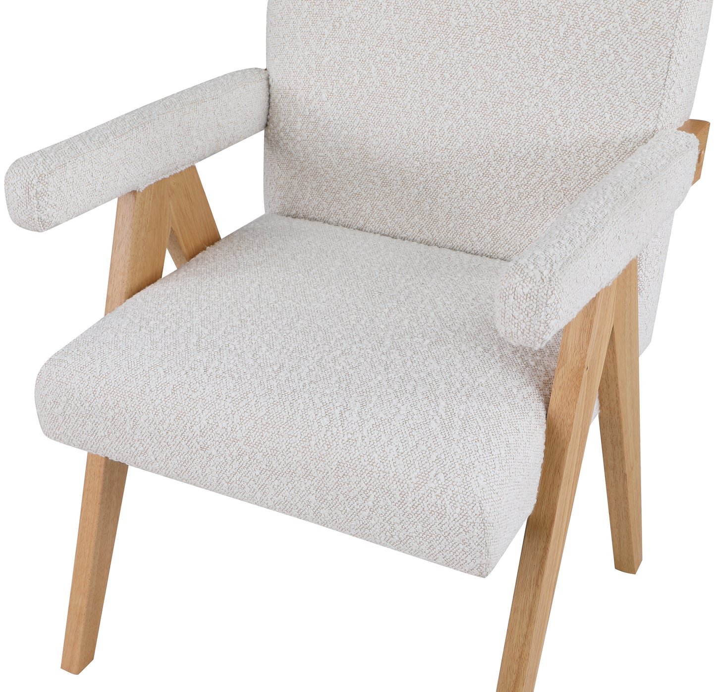 donatella cream boucle fabric accent chair cream