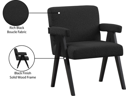 Donatella Black Boucle Fabric Accent Chair Black