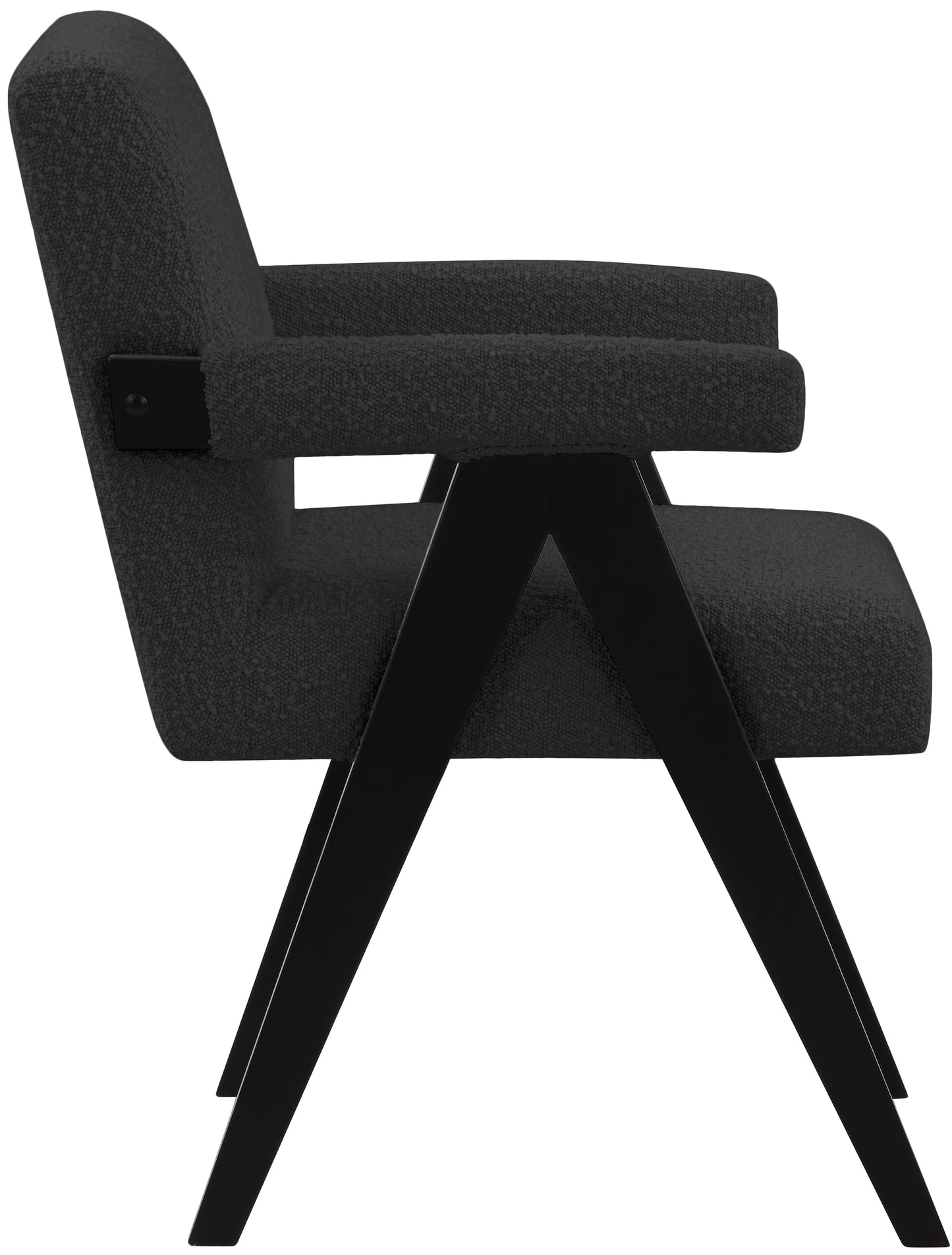 donatella black boucle fabric accent chair black