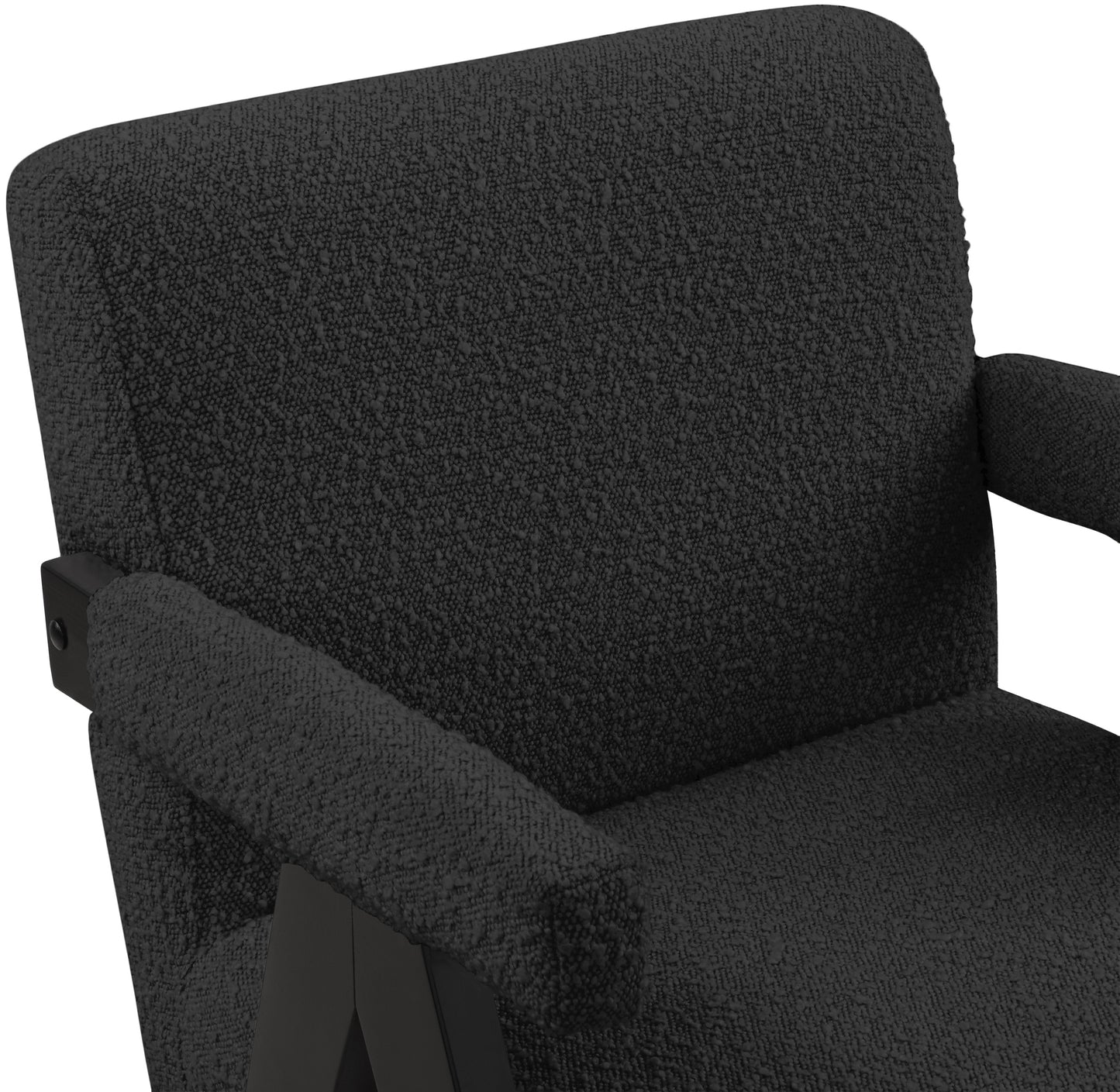 donatella black boucle fabric accent chair black