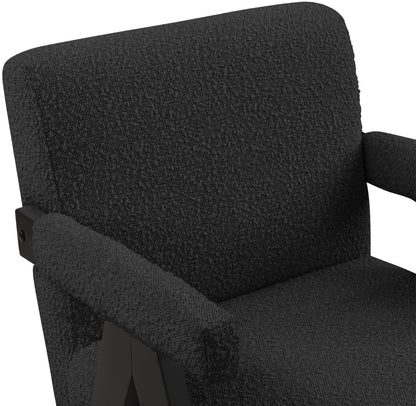 Donatella Black Boucle Fabric Accent Chair Black