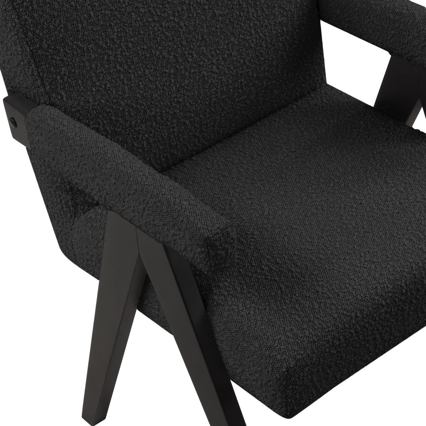 donatella black boucle fabric accent chair black