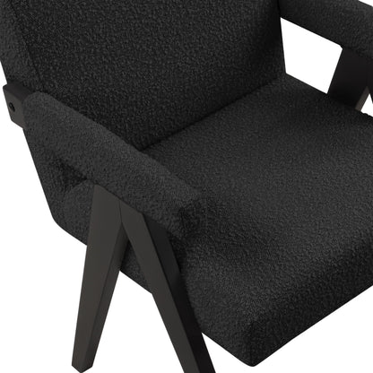 Donatella Black Boucle Fabric Accent Chair Black