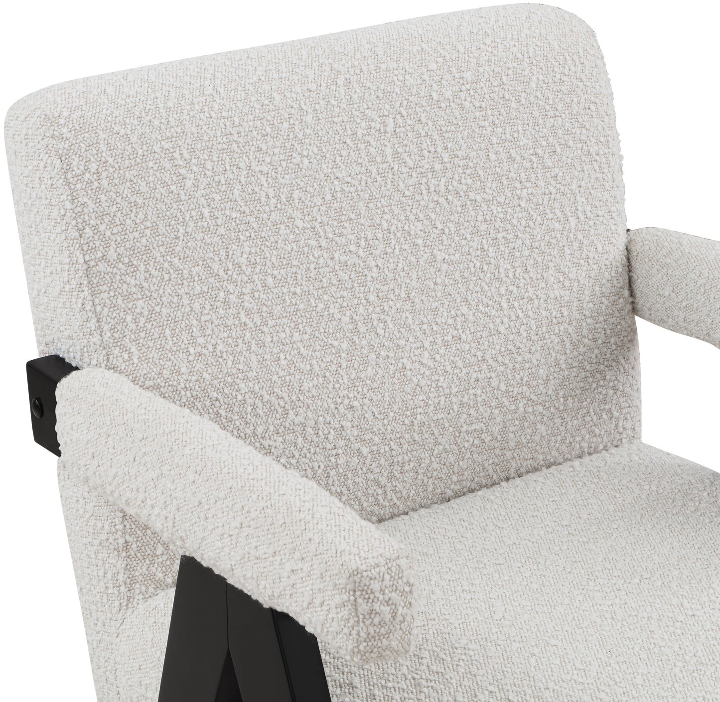 donatella cream boucle fabric accent chair cream