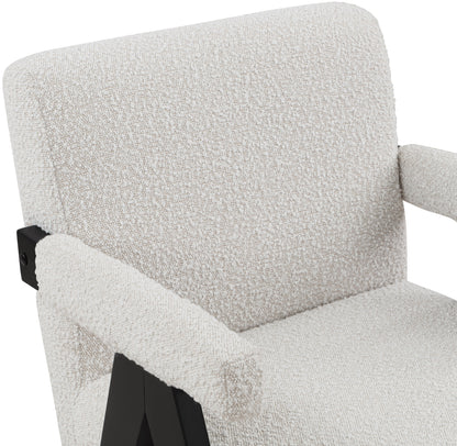 Donatella Cream Boucle Fabric Accent Chair Cream