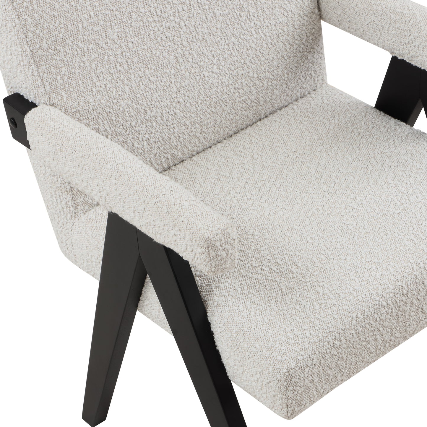 donatella cream boucle fabric accent chair cream