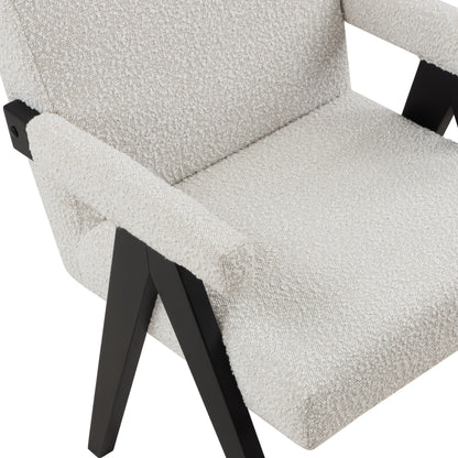 Donatella Cream Boucle Fabric Accent Chair Cream