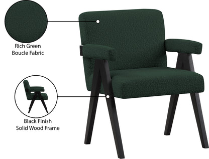 Donatella Green Boucle Fabric Accent Chair Green