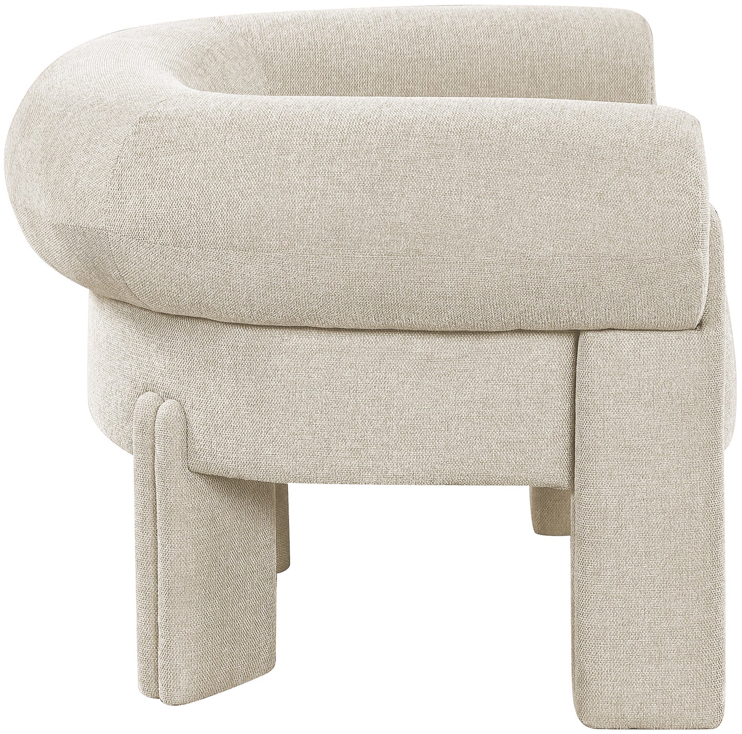 emerson beige polyester fabric accent chair beige